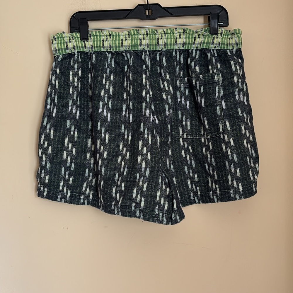 Aerie Jacquard High Waisted Short Green and Gray Drawstring Women’s Shorts XL - Picture 6 of 14